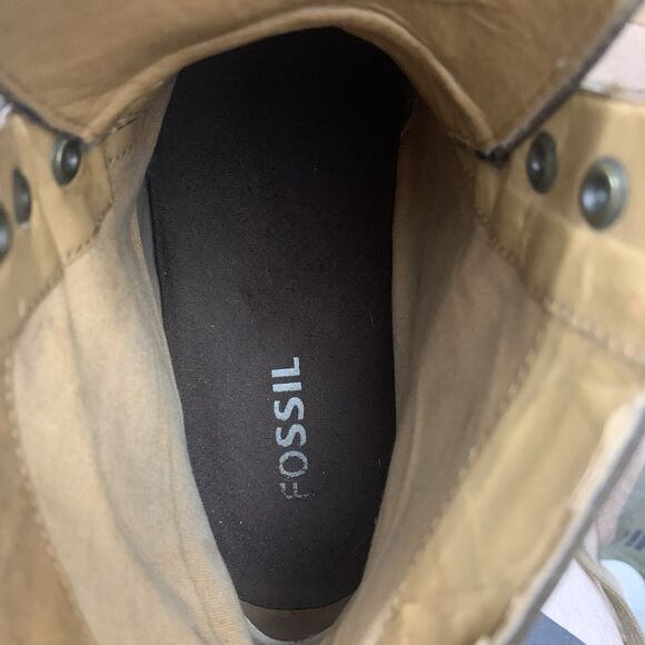 Fossil Pebbled Brown Leather Ankle Lace Up Boots Men Size 11M - Picture 14 of 16